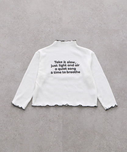 【KIDS】帶層疊網紗的羅紋上衣≪有大童尺碼≫