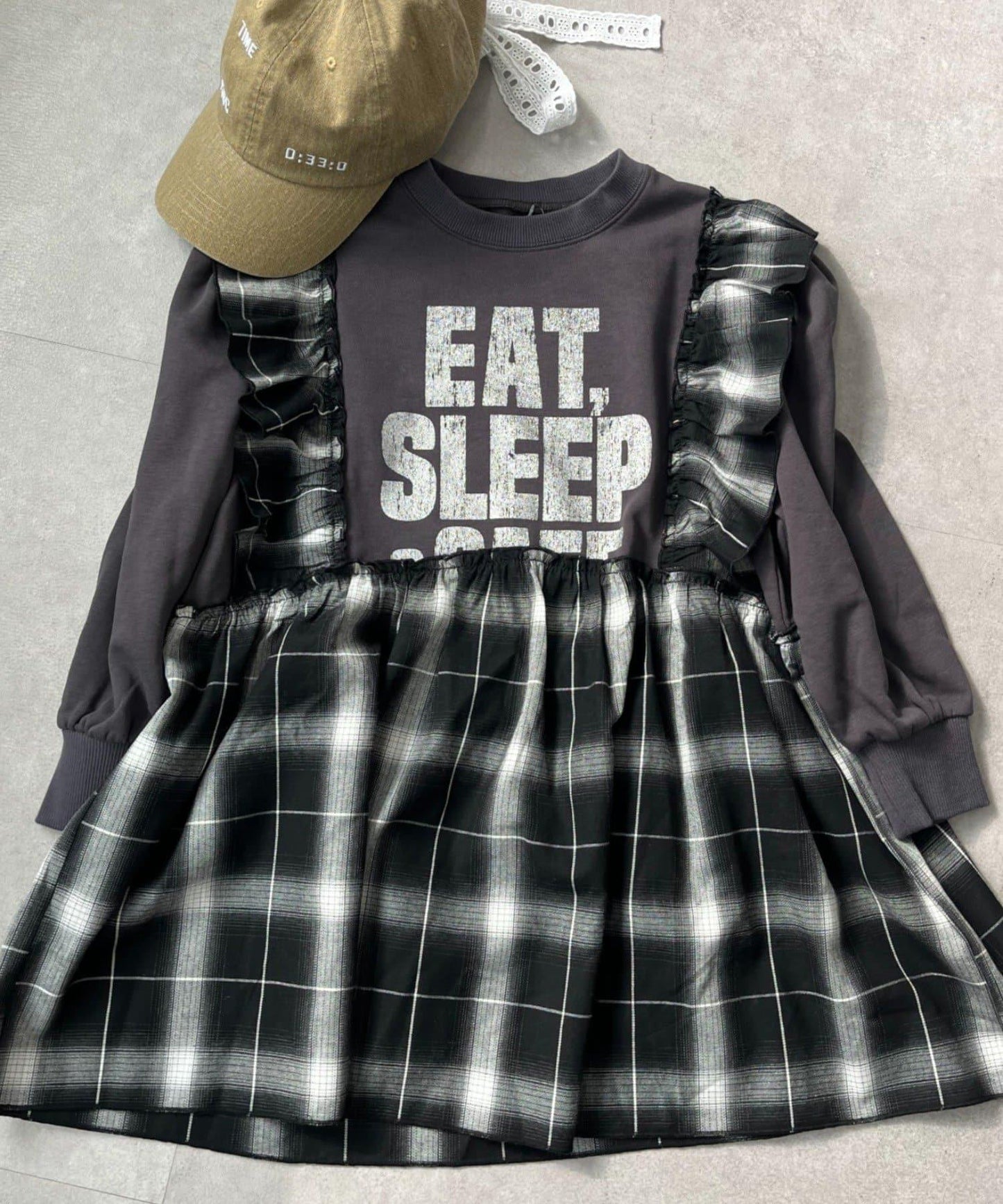 【KIDS】衛衣拼接迷你長款上衣連衣裙≪有大童尺碼≫