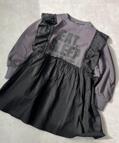 【KIDS】衛衣拼接迷你長款上衣連衣裙≪有大童尺碼≫