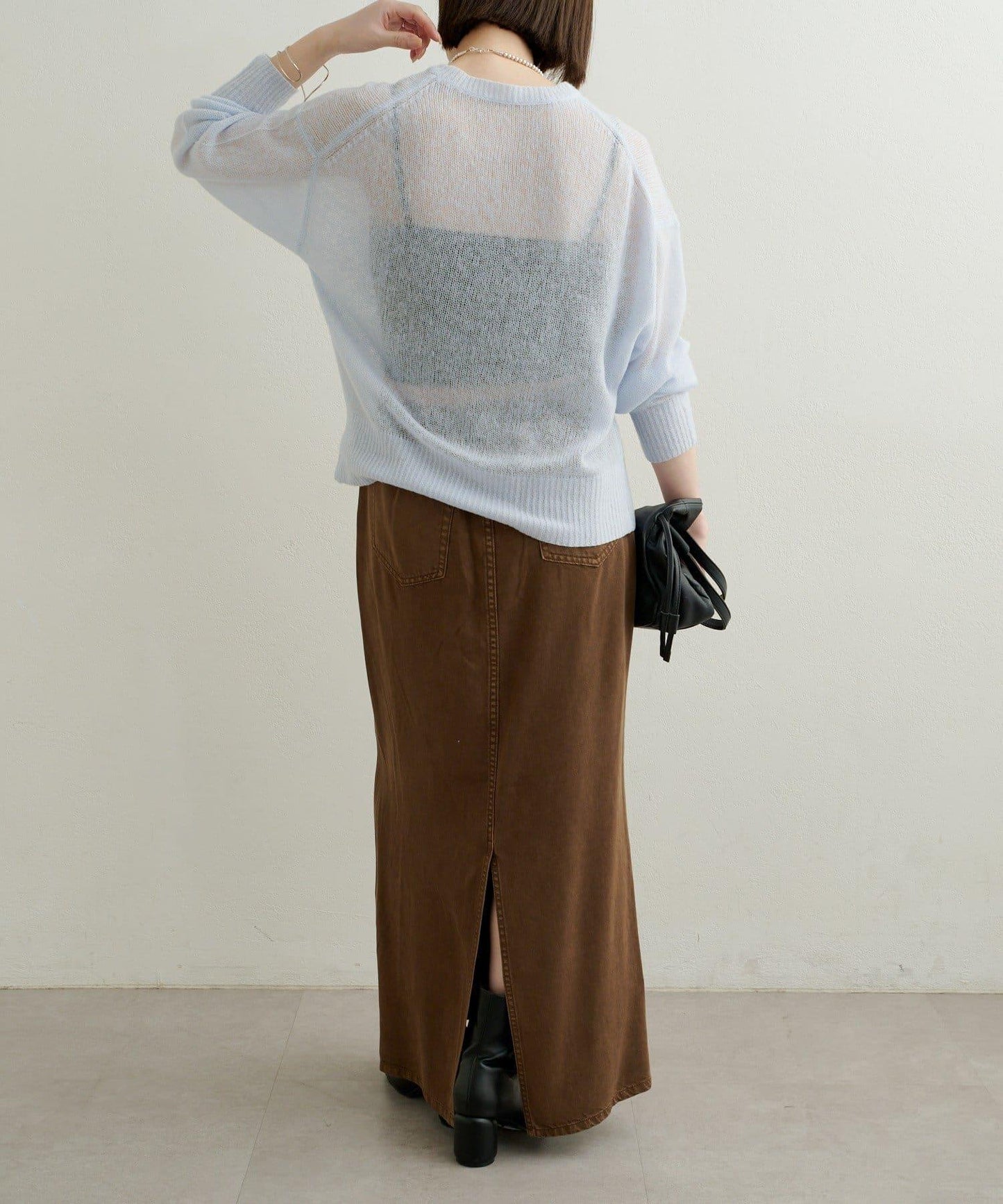 【可搭配套裝穿著◎】天絲柔軟修身半身裙