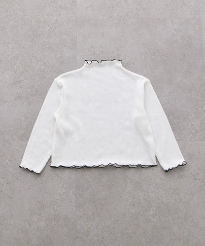 【KIDS】帶層疊網紗的羅紋上衣≪有大童尺碼≫
