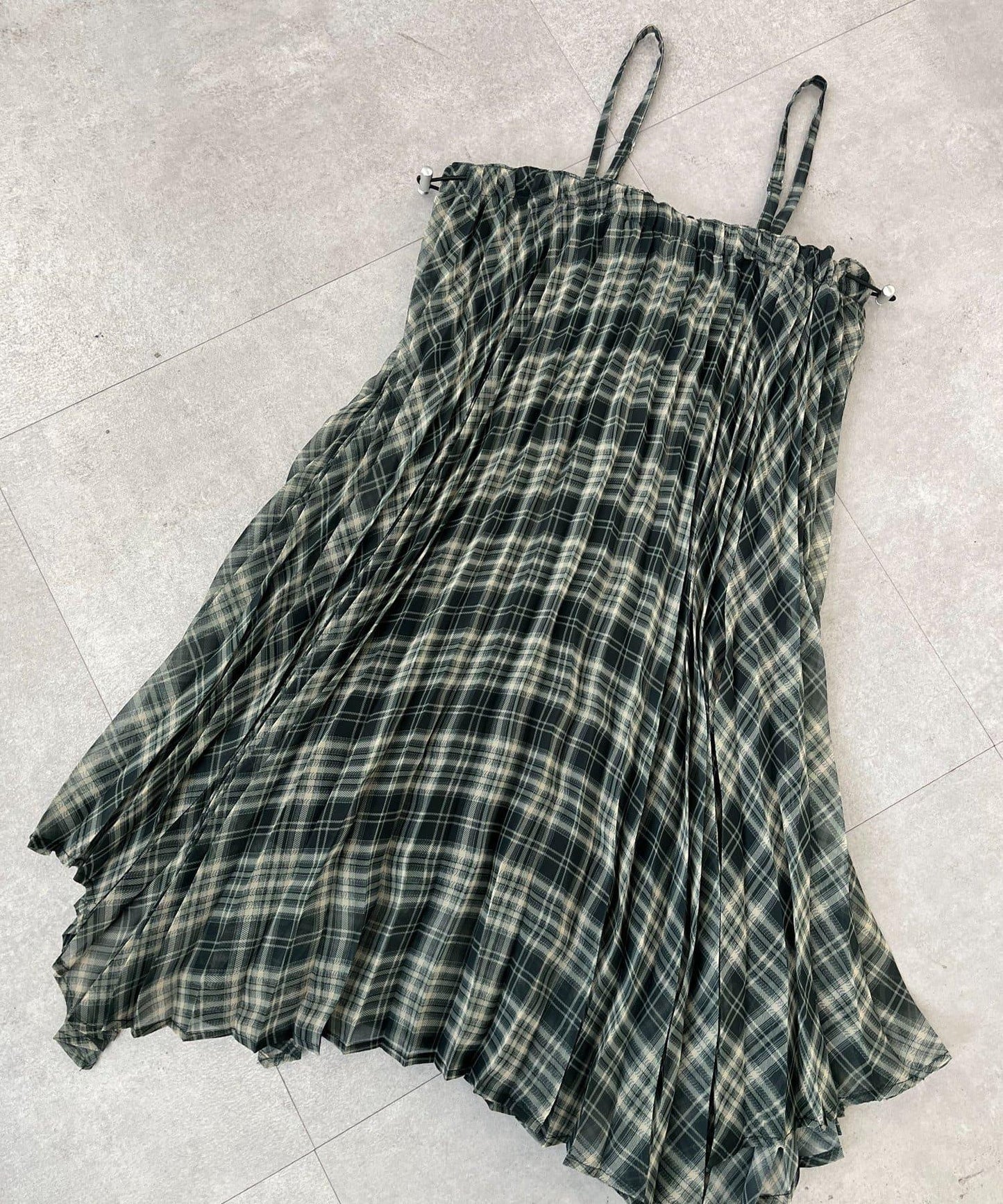 【KIDS】《有青少年尺碼》2WAY百褶格紋拼接裙(OSORO)