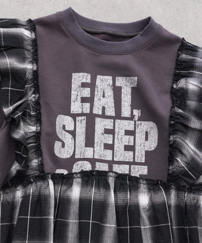 【KIDS】衛衣拼接迷你長款上衣連衣裙≪有大童尺碼≫