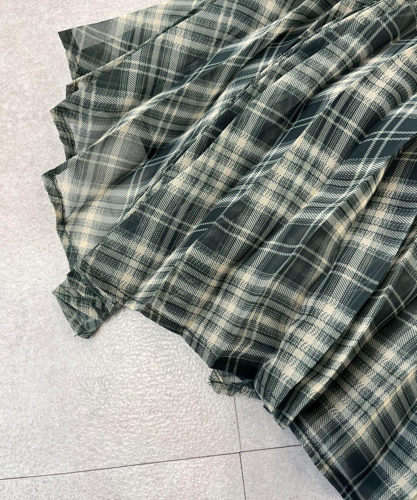 【KIDS】《有青少年尺碼》2WAY百褶格紋拼接裙(OSORO)