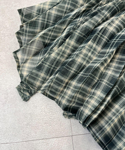 【KIDS】《有青少年尺碼》2WAY百褶格紋拼接裙(OSORO)