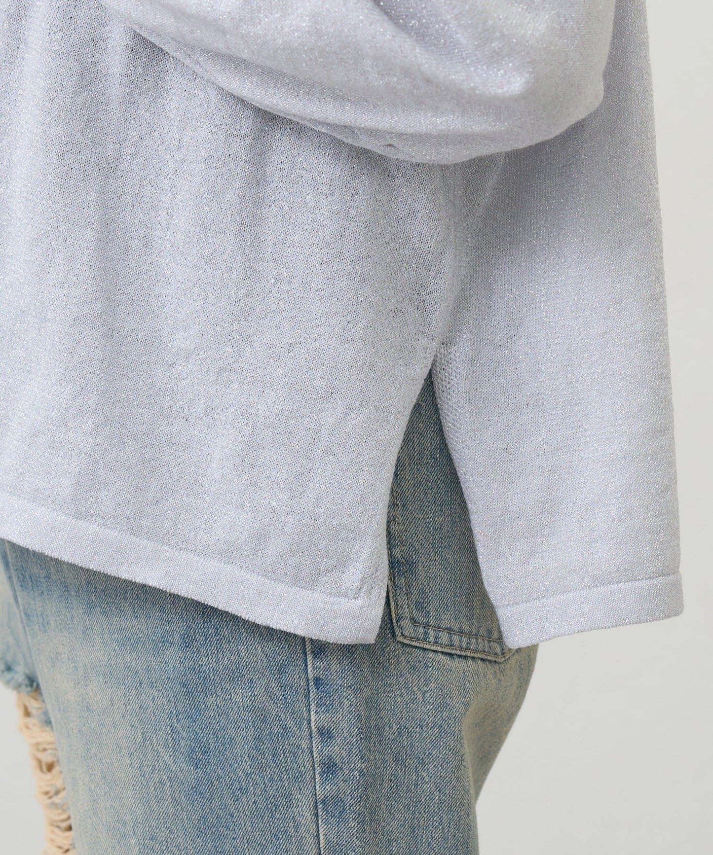 【26SS】亮絲寬鬆針織衫