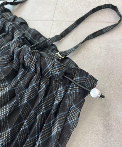 【KIDS】《有青少年尺碼》2WAY百褶格紋拼接裙(OSORO)