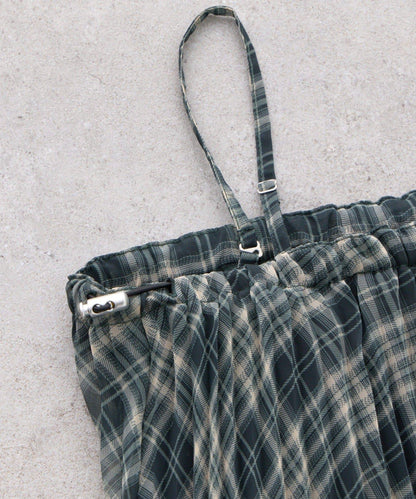 【KIDS】《有青少年尺碼》2WAY百褶格紋拼接裙(OSORO)