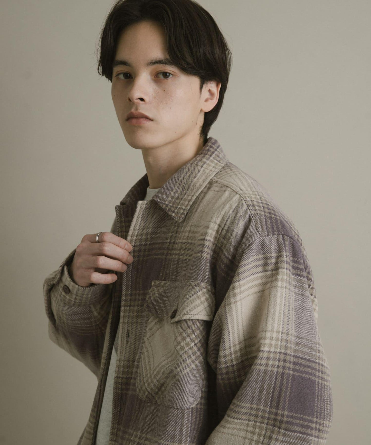 磨毛厚款法蘭絨格子襯衫