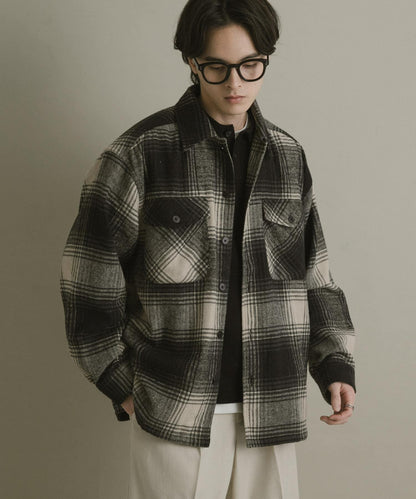 磨毛厚款法蘭絨格子襯衫