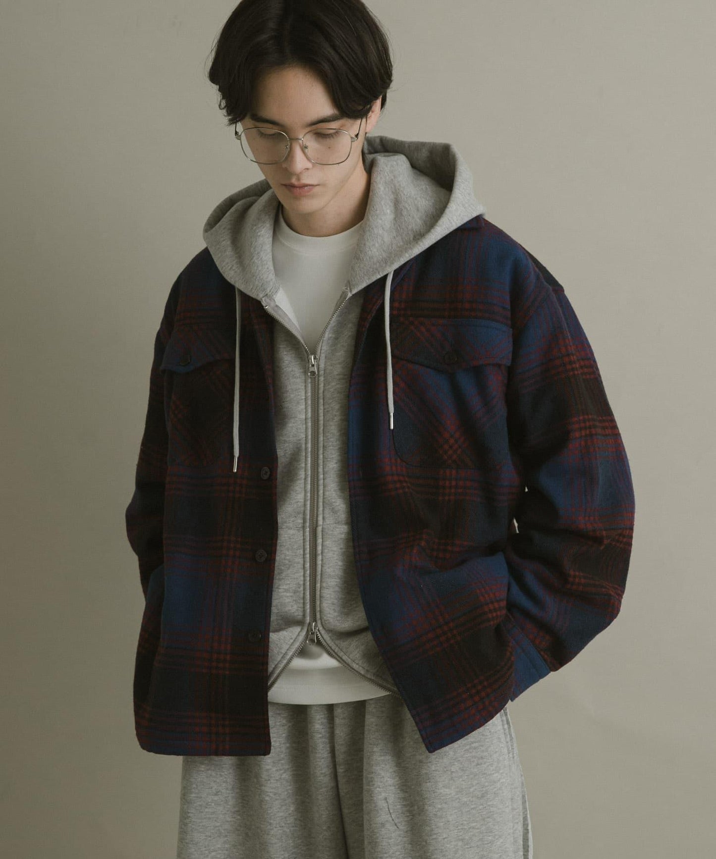 磨毛厚款法蘭絨格子襯衫