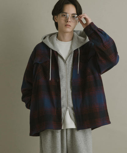 磨毛厚款法蘭絨格子襯衫