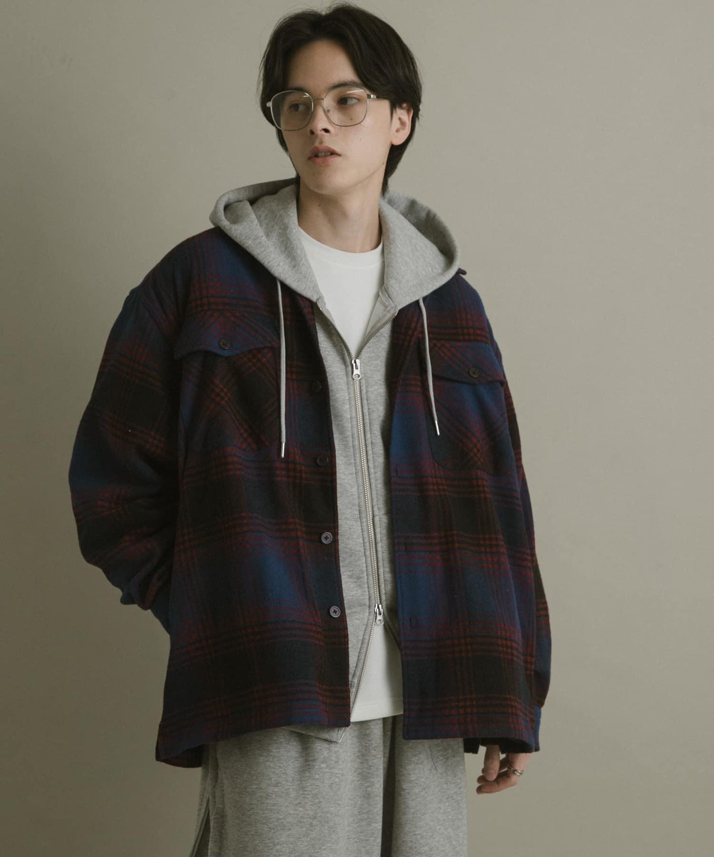 磨毛厚款法蘭絨格子襯衫