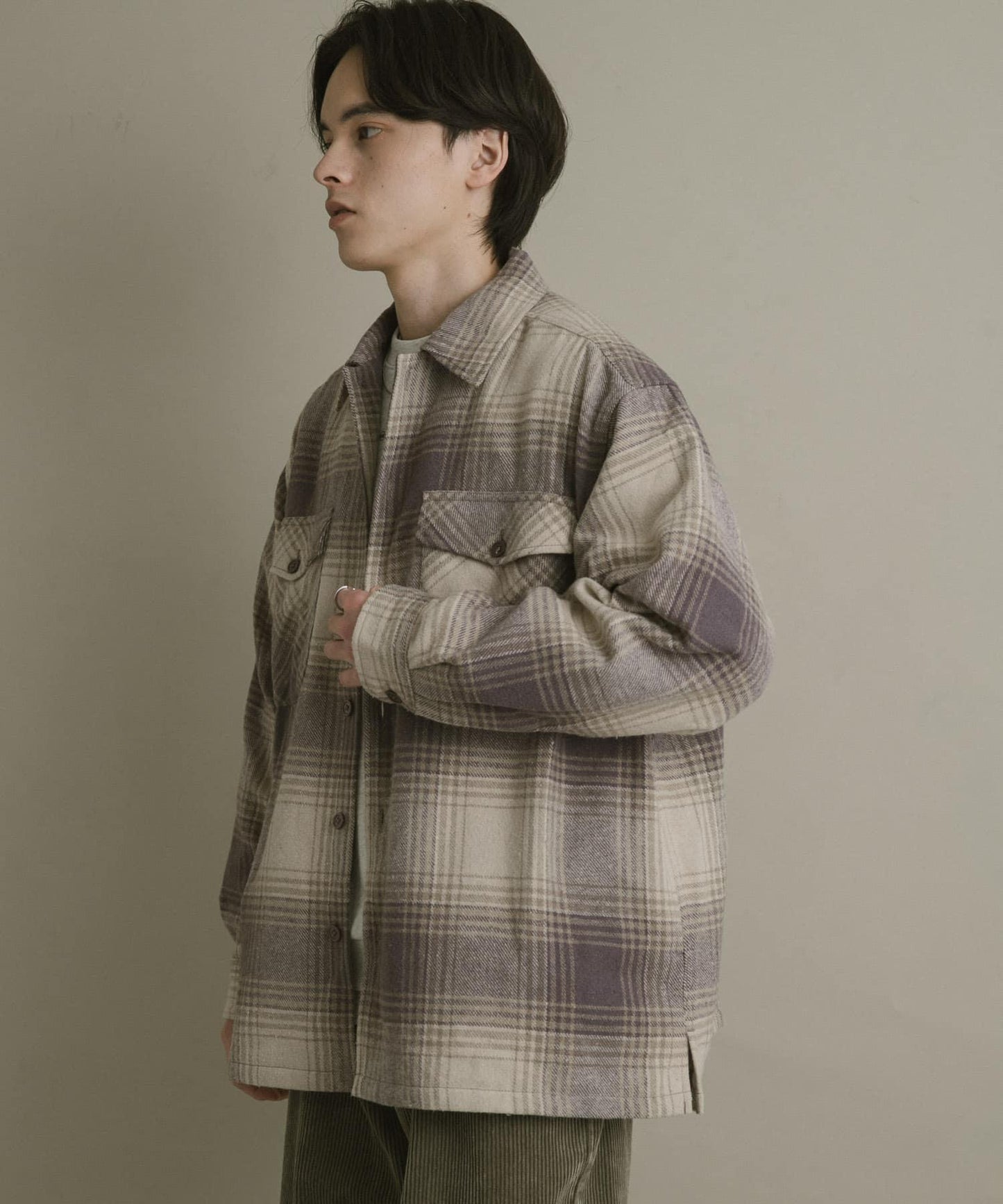 磨毛厚款法蘭絨格子襯衫