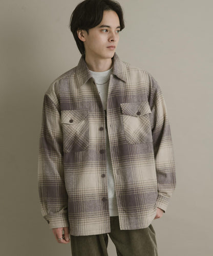 磨毛厚款法蘭絨格子襯衫