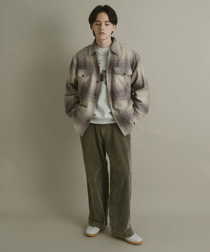 磨毛厚款法蘭絨格子襯衫