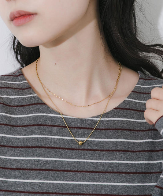 不鏽鋼球形多層項鍊