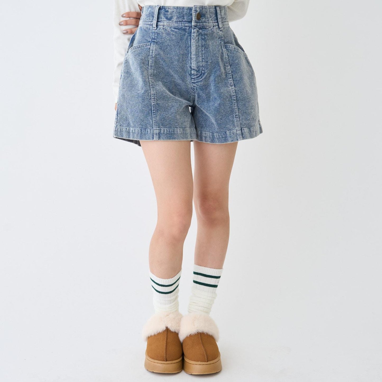時尚燈芯絨短褲