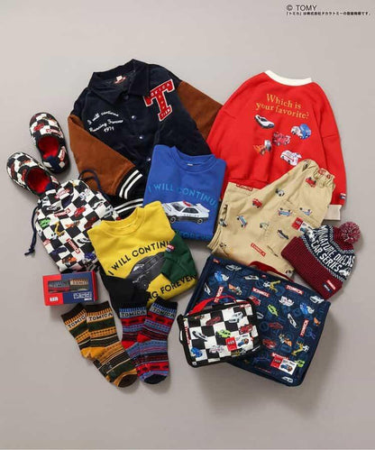 TOMICA×BREEZE 刺繡全印花長褲 10分丈