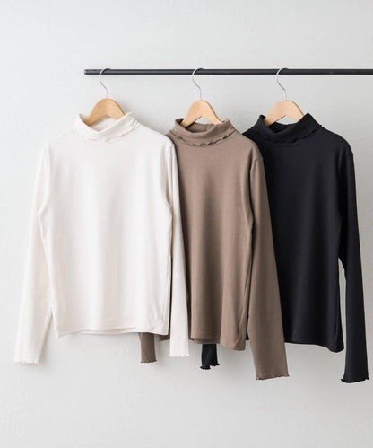 【RMAF】保溫加工保暖荷葉邊高領長袖T恤