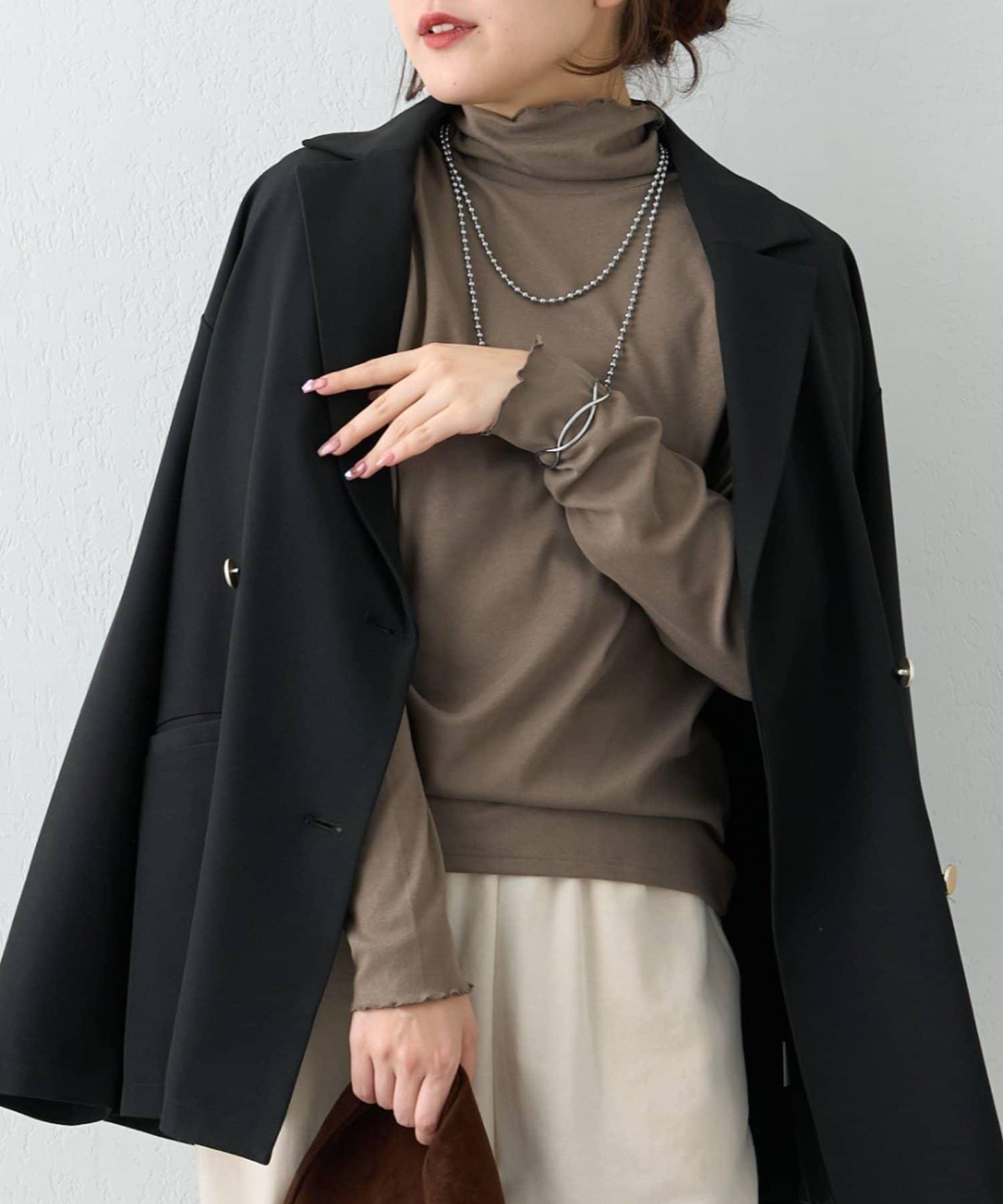 【RMAF】保溫加工保暖荷葉邊高領長袖T恤