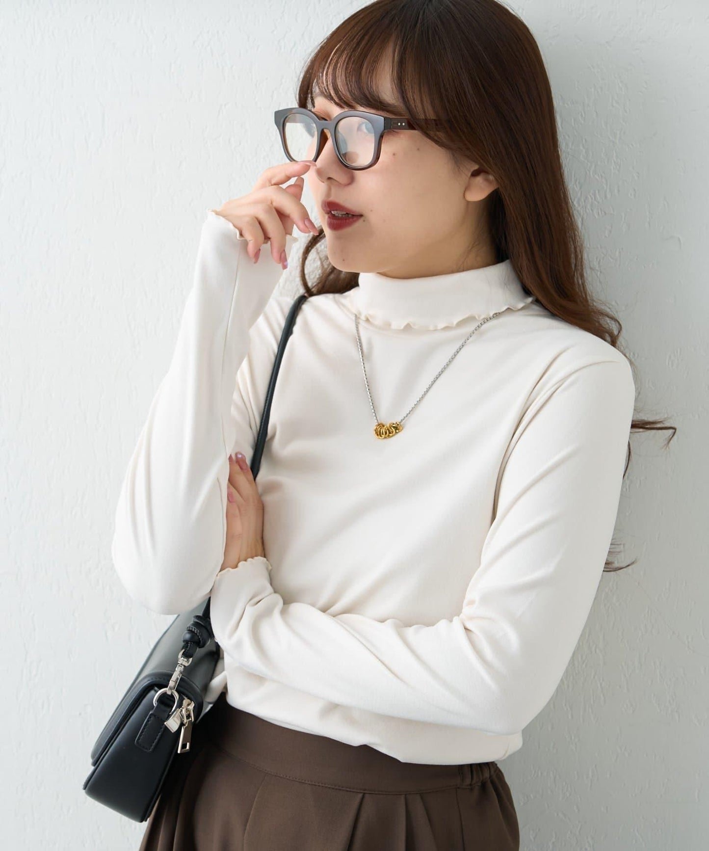 【RMAF】保溫加工保暖荷葉邊高領長袖T恤