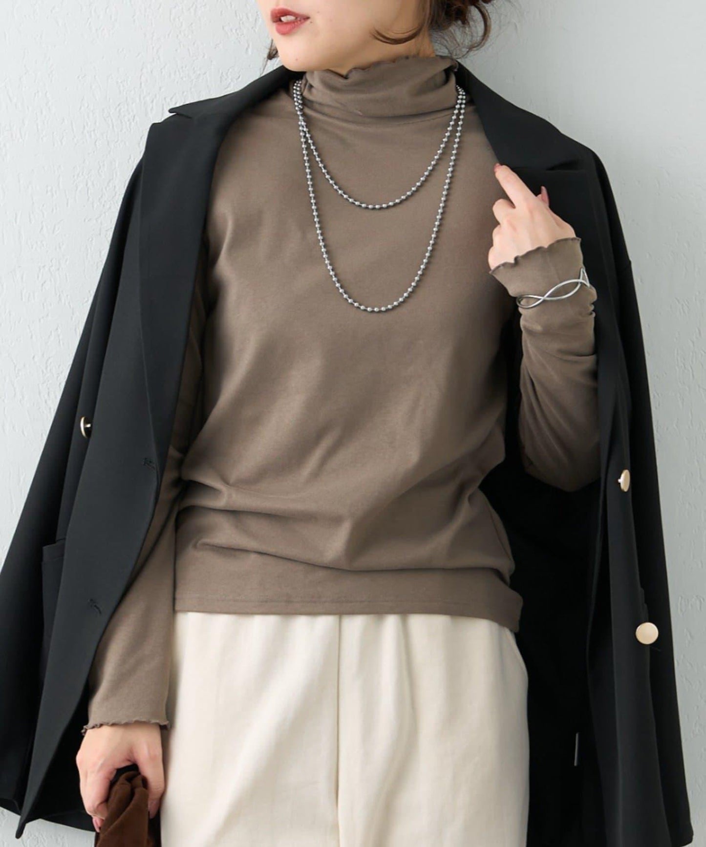 【RMAF】保溫加工保暖荷葉邊高領長袖T恤