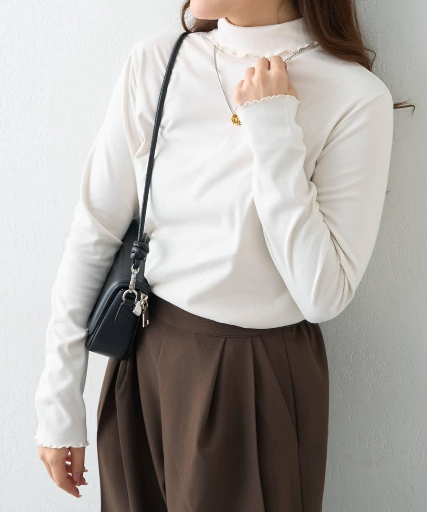 【RMAF】保溫加工保暖荷葉邊高領長袖T恤