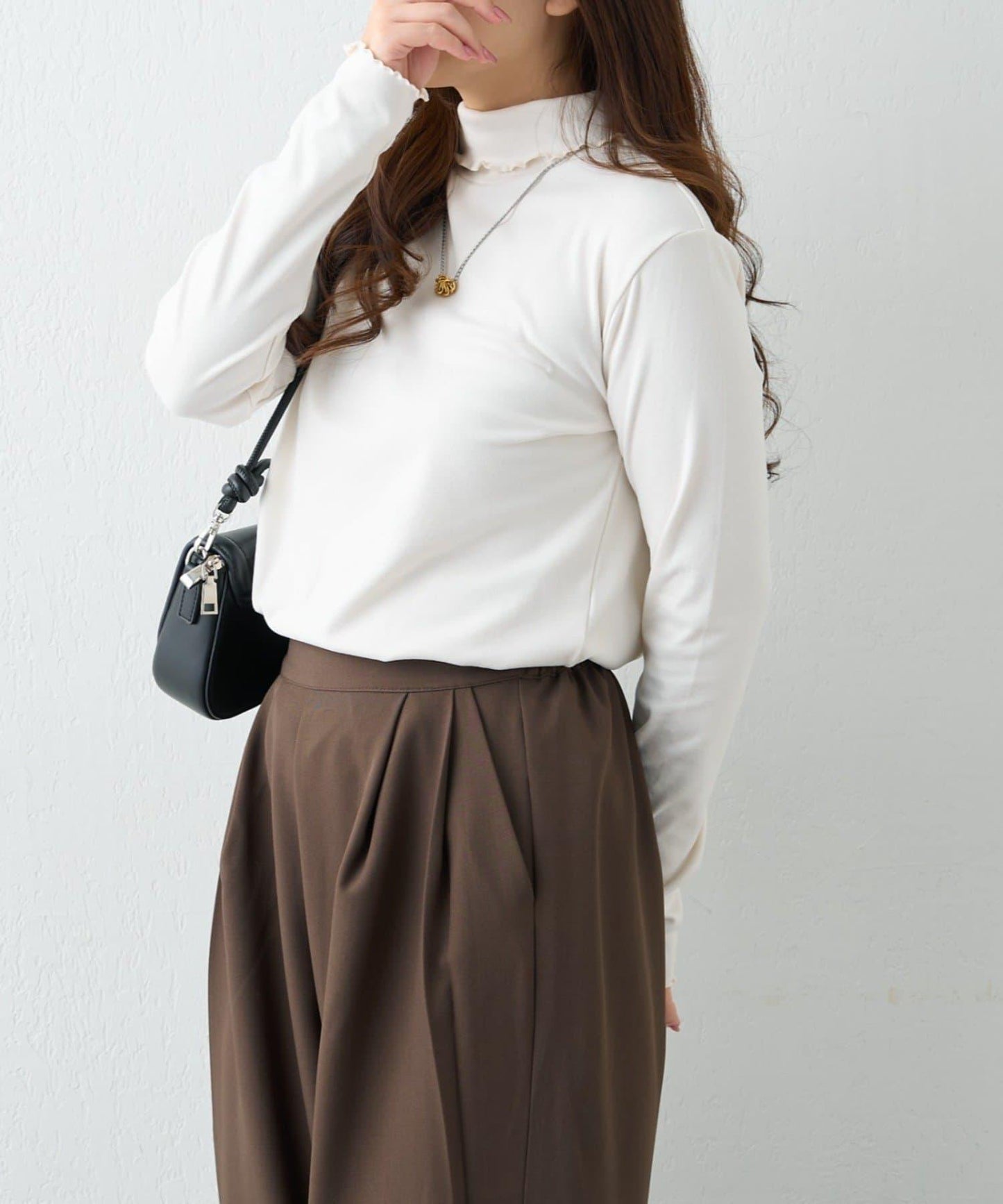 【RMAF】保溫加工保暖荷葉邊高領長袖T恤