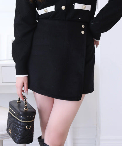 金色紐扣半身裙