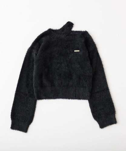 帶飾牌羽毛針織衫