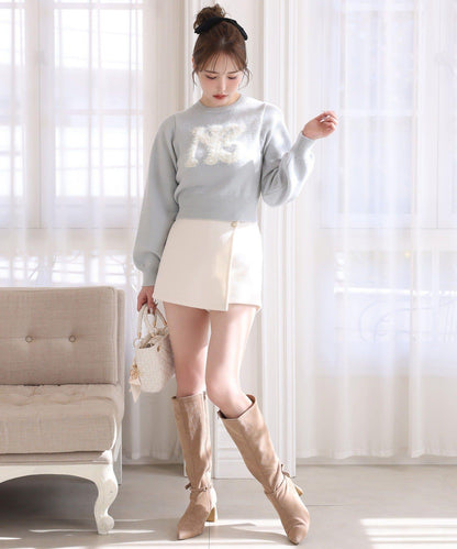 金色紐扣半身裙