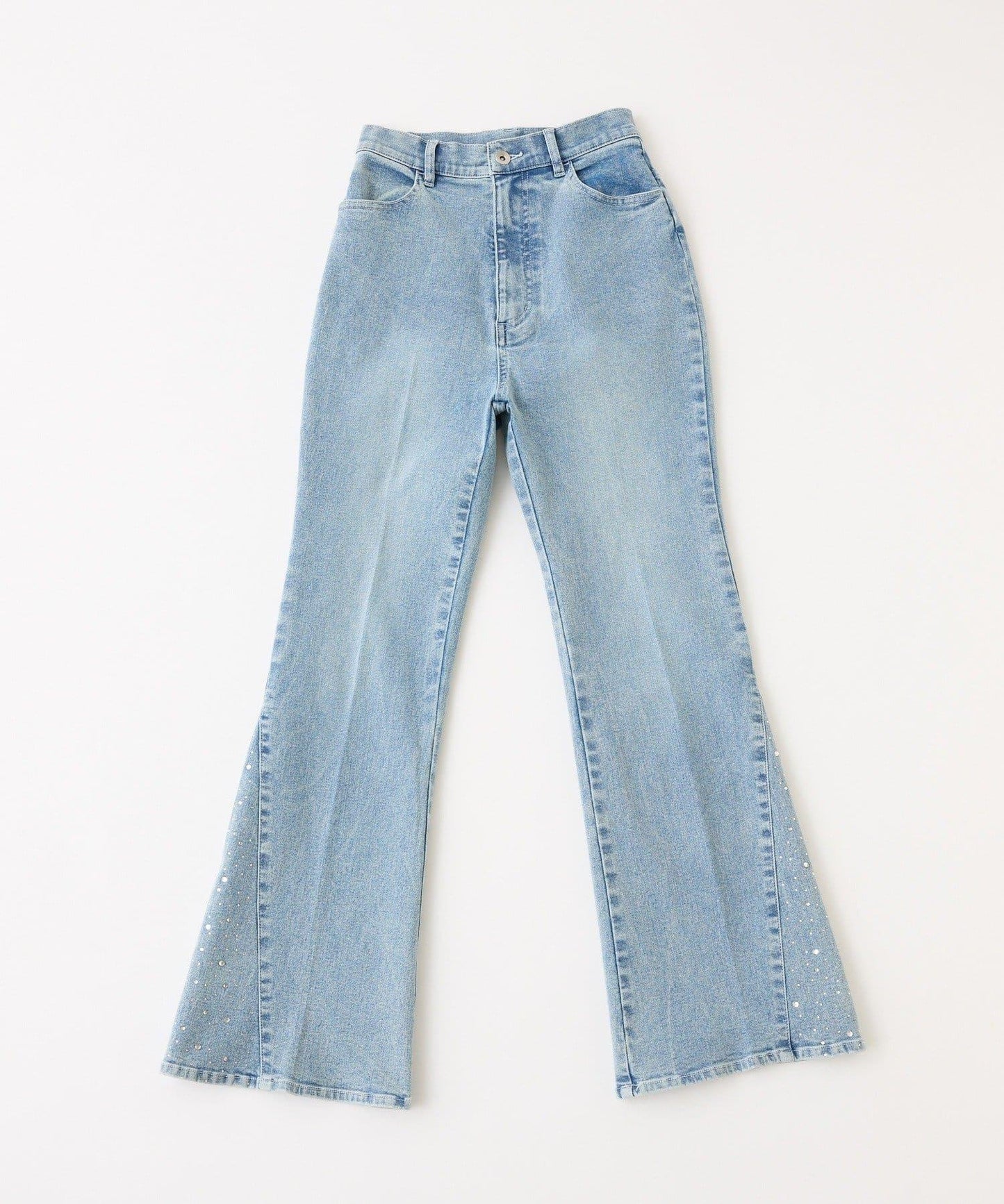 側邊裝飾喇叭牛仔褲