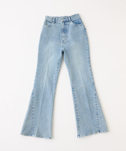 側邊裝飾喇叭牛仔褲