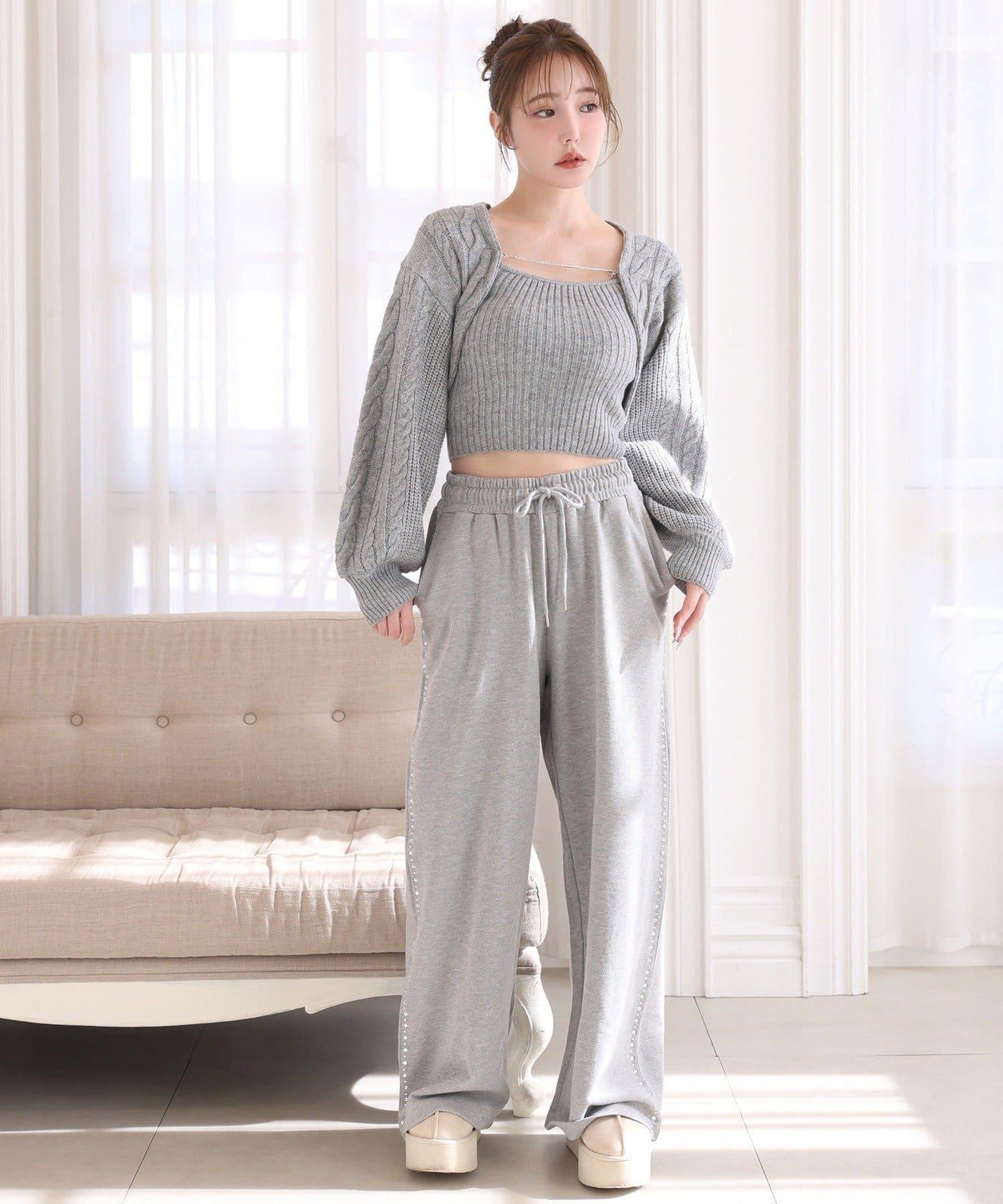 麻花針織套裝