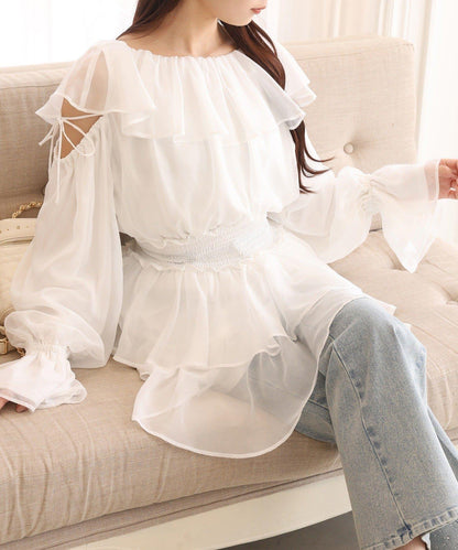 側邊裝飾喇叭牛仔褲