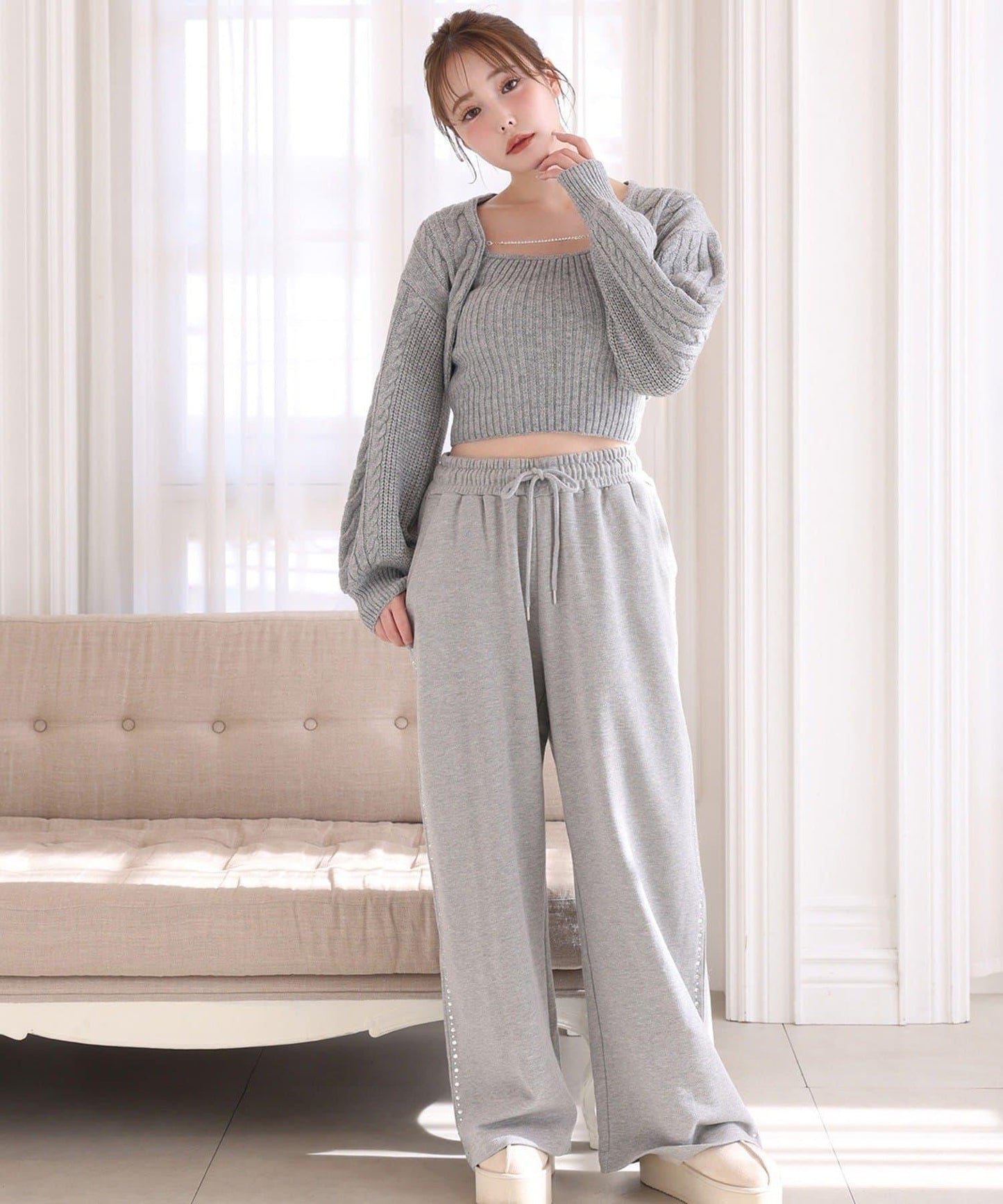 麻花針織套裝