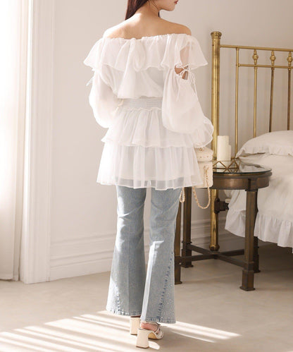 側邊裝飾喇叭牛仔褲