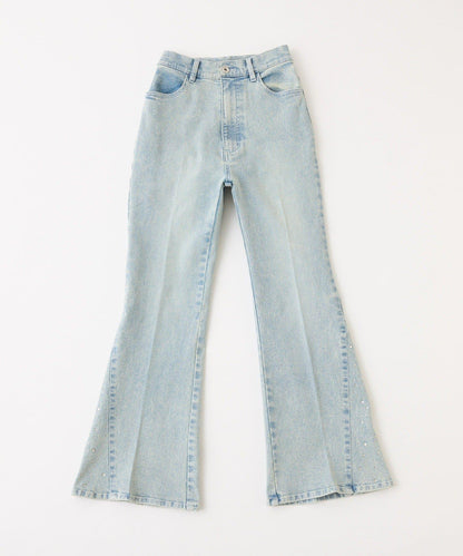 側邊裝飾喇叭牛仔褲