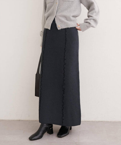 荷葉邊針織半身裙