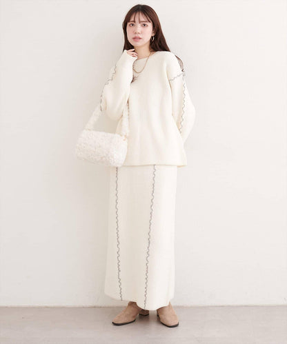 荷葉邊針織半身裙