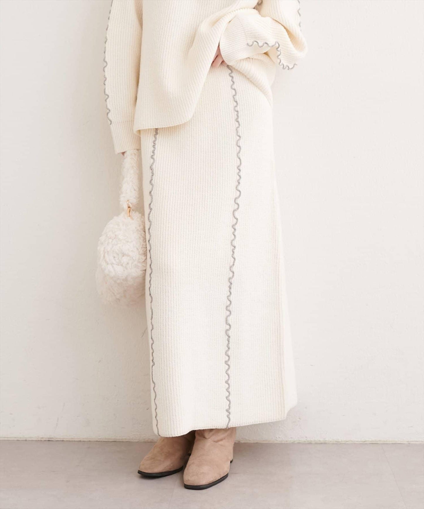 荷葉邊針織半身裙