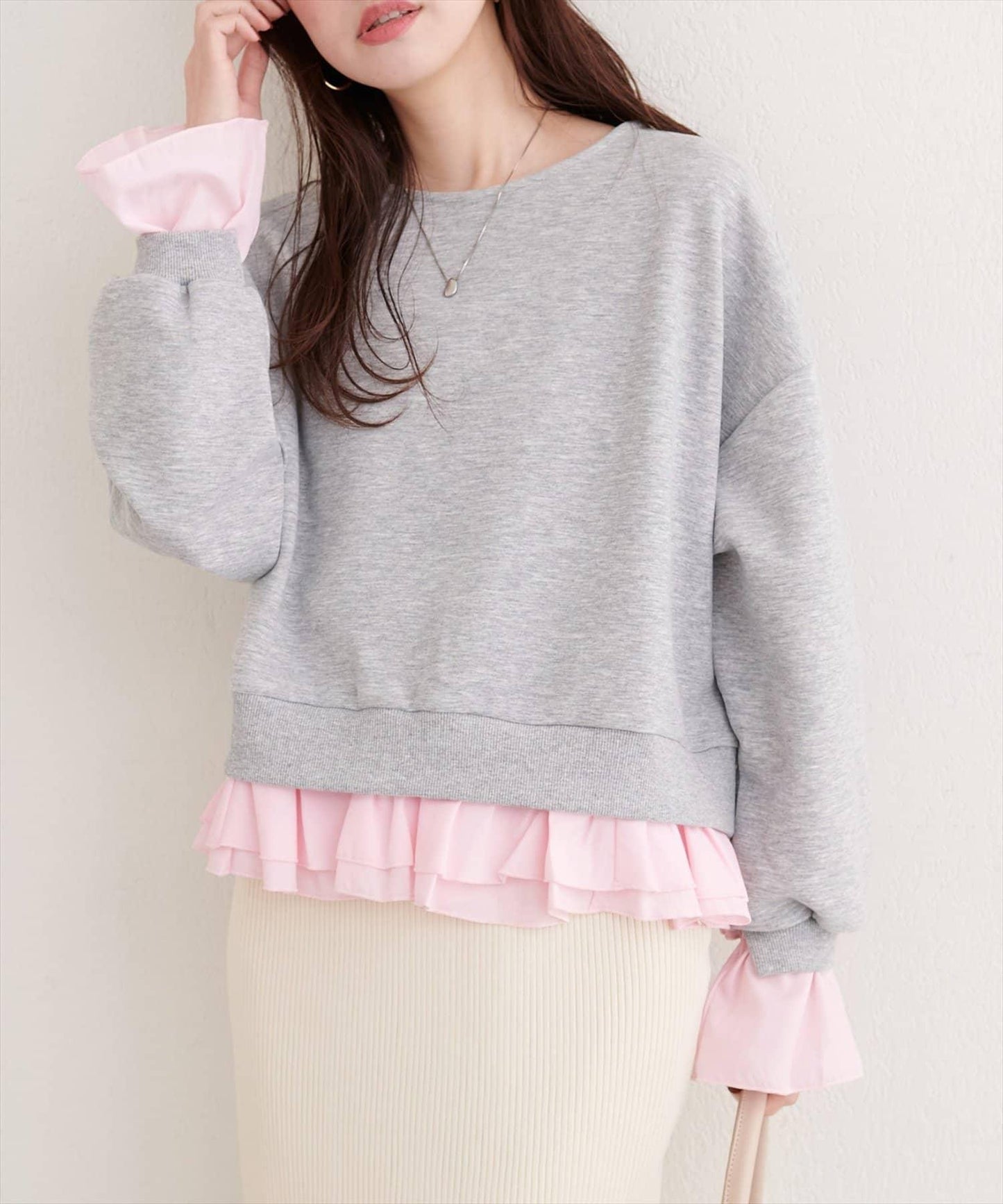 荷葉邊層疊套頭衫