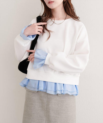 荷葉邊層疊套頭衫