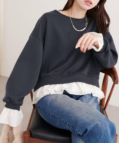 荷葉邊層疊套頭衫