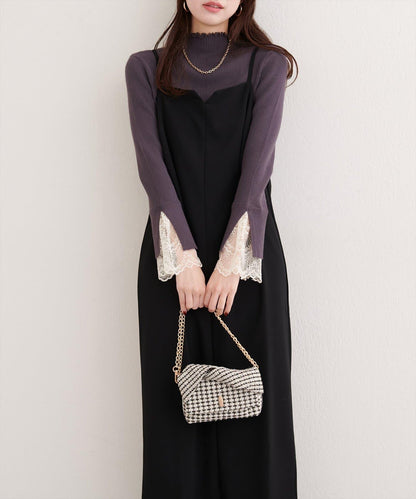 剪裁喬其紗吊帶連衣裙