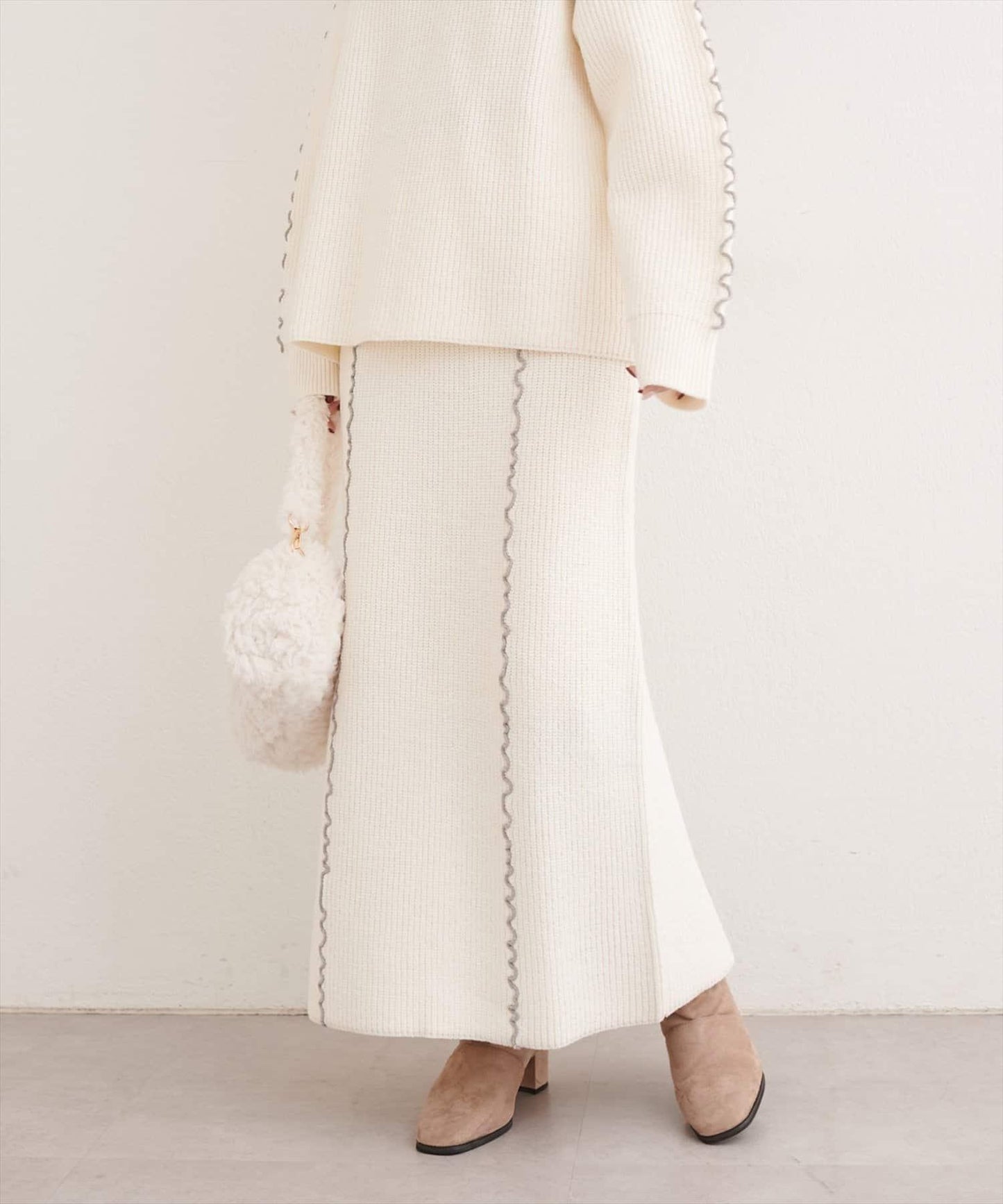 荷葉邊針織半身裙