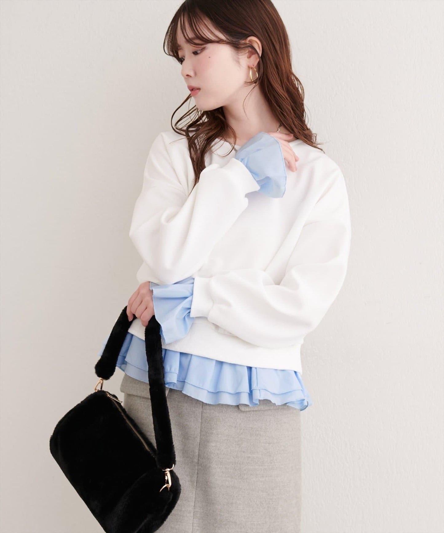 荷葉邊層疊套頭衫