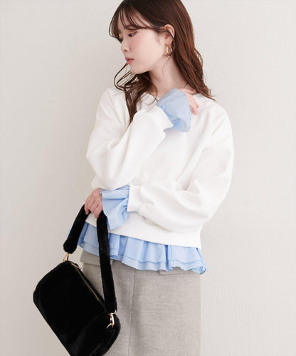 荷葉邊層疊套頭衫