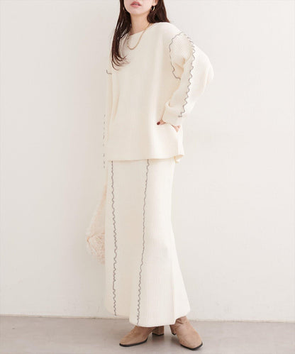 荷葉邊針織半身裙